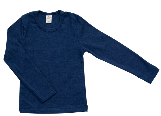 Shirt. Unterhemd aus Wolle/Seide. marine | Lilano