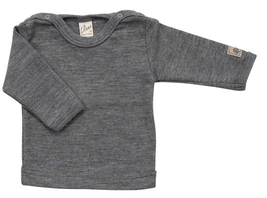 Kinder Shirt aus Wolle/Seide, mit Druckknöpfen in versch. Farben | Lilano