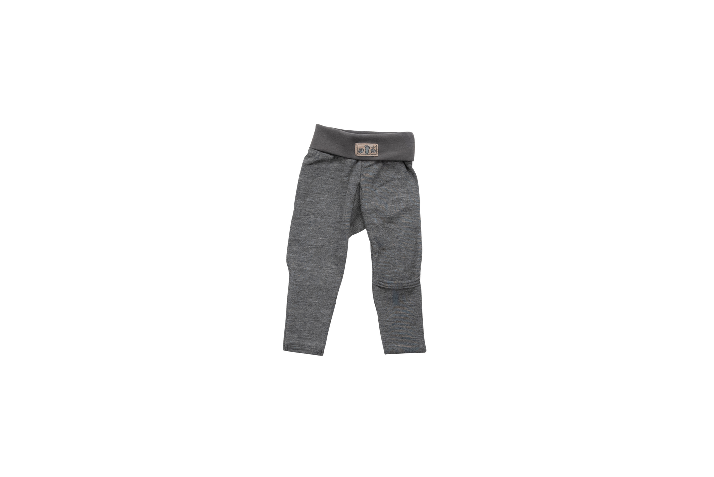 Babyhose mit Nabelbund und Beinumschlag, grau | Wolle Seide | Lilano