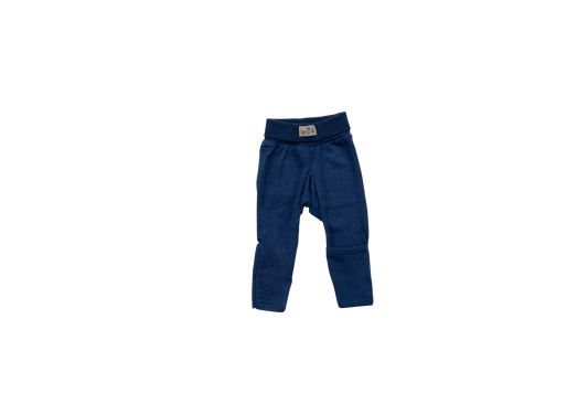 Babyhose mit Nabelbund und Beinumschlag, marine | Wolle Seide | Lilano