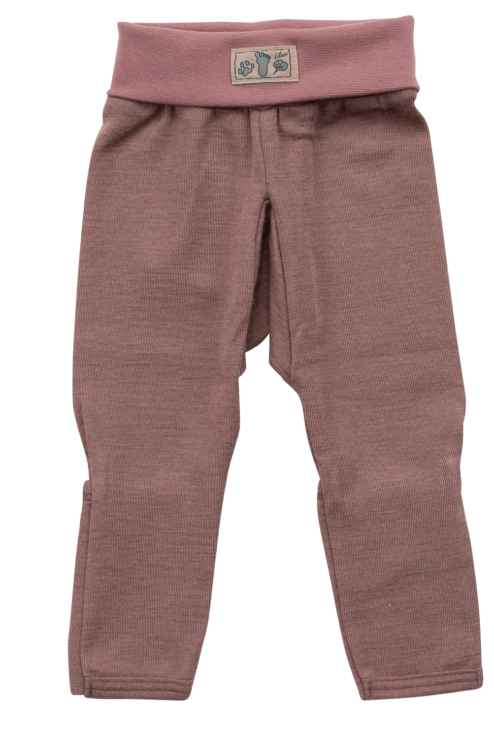 Babyhose mit Nabelbund und Beinumschlag, mauve | Wolle Seide | Lilano
