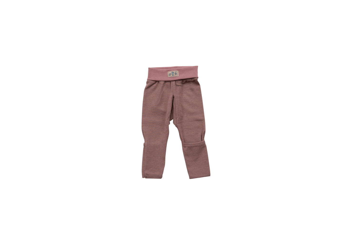 Babyhose mit Nabelbund und Beinumschlag, mauve | Wolle Seide | Lilano