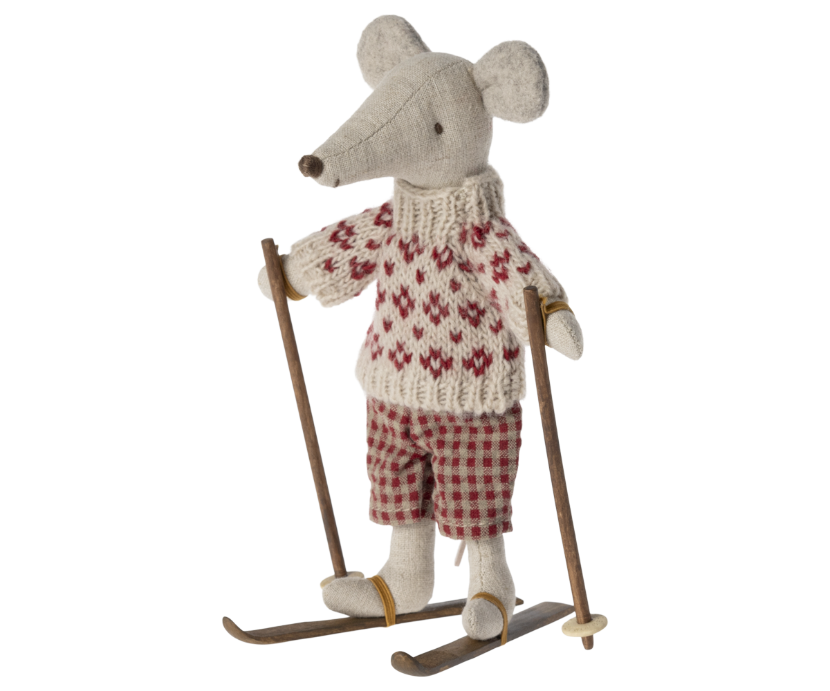 Wintermaus mit Ski. Mama | Maleg