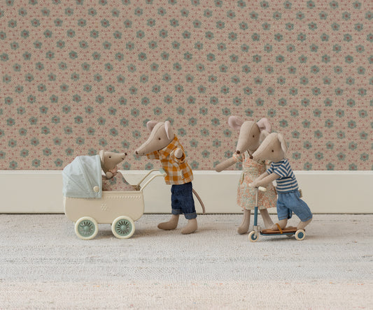 Kinderwagen mit Babymaus. Minze | Maileg