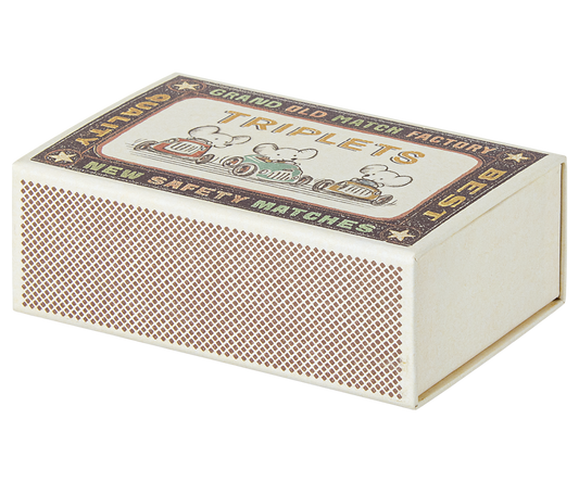 Drillinge, Babymäuse, Streichholzschachtel, maileg