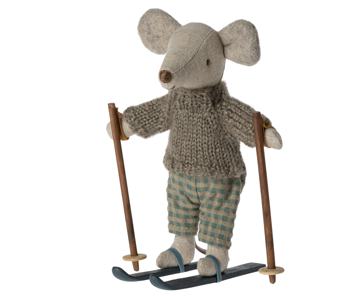 Wintermaus mit Ski. Großer Bruder | Maileg