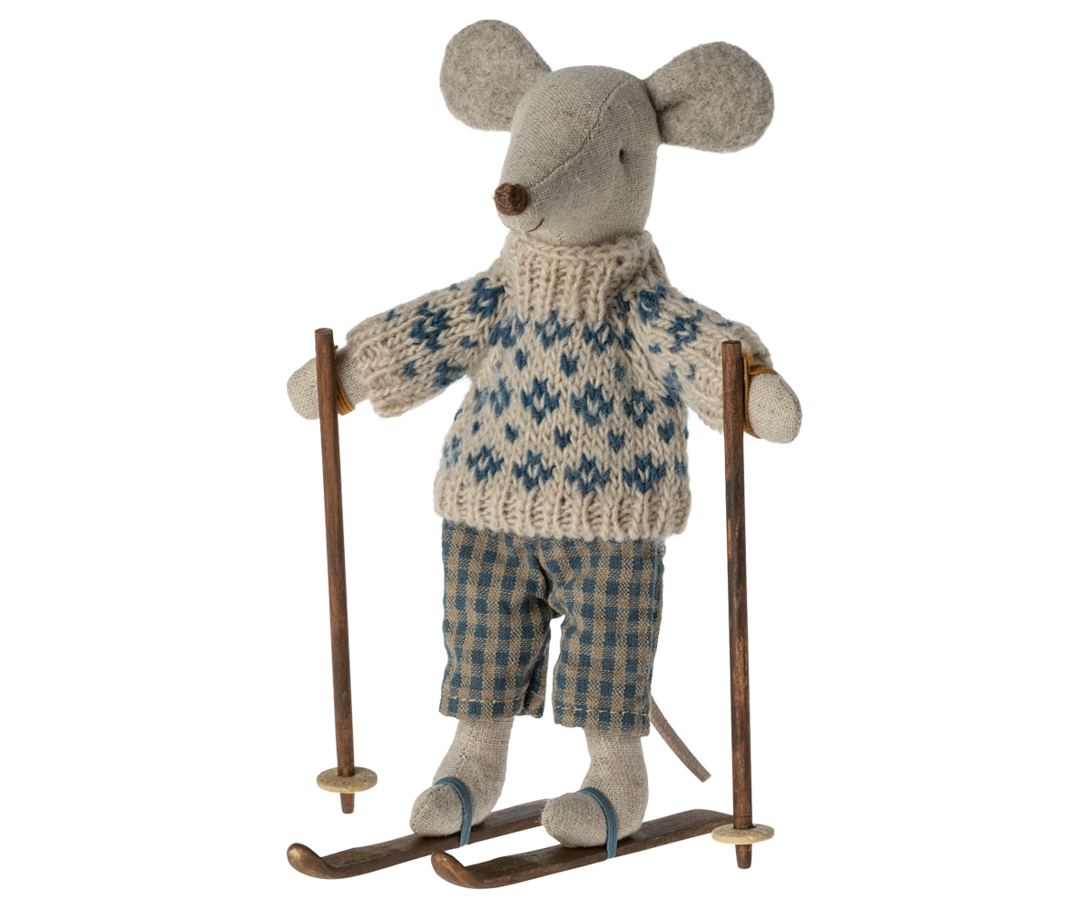 Wintermaus mit Ski. Papa | Maileg