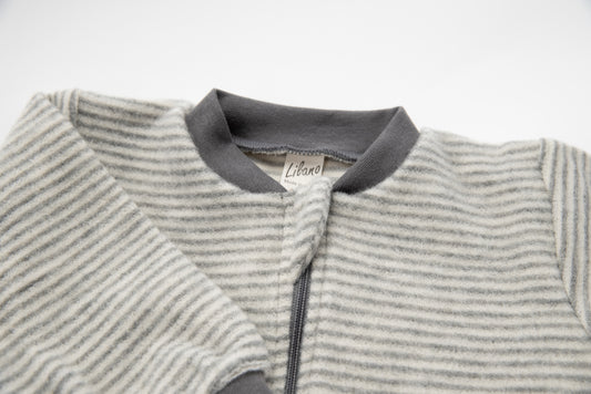 Schurwolle Schlafsack mit Füßen. mauve | Lilano