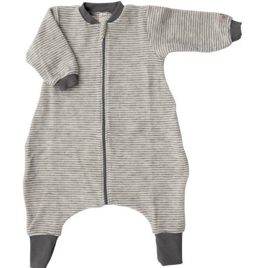 Schurwolle Schlafsack mit Füßen. grau | Lilano