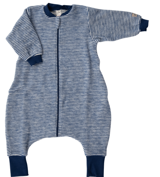 Schurwolle Schlafsack mit Füßen. marine | Lilano