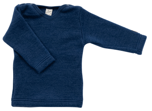 Pullover aus Wolle mit Druckknöpfen. marine | Lilano