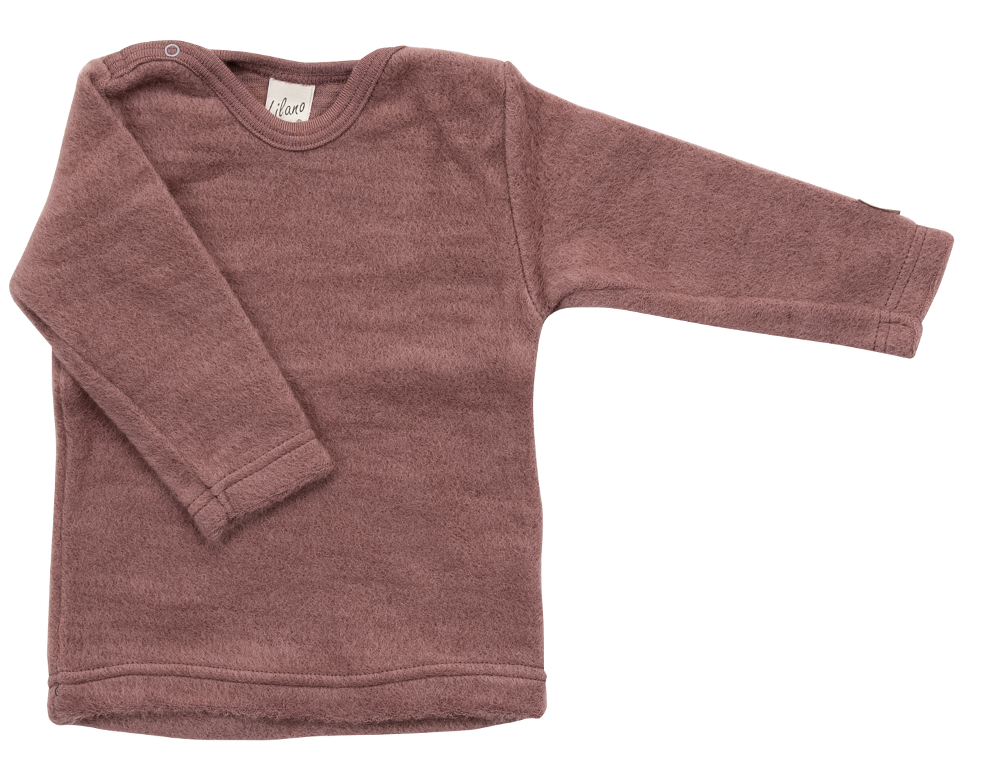 Pullover aus Wolle/Seide mit Druckknöpfen. mauve | Lilano