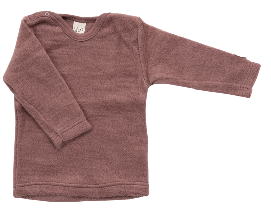 Pullover aus Wolle/Seide mit Druckknöpfen, mauve | Lilano