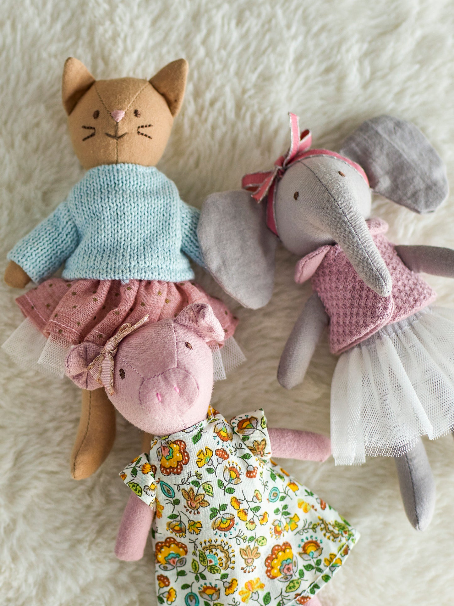 Animals Friends Puppe, Stofftiere, Set, Baumwolle, Bloomingville