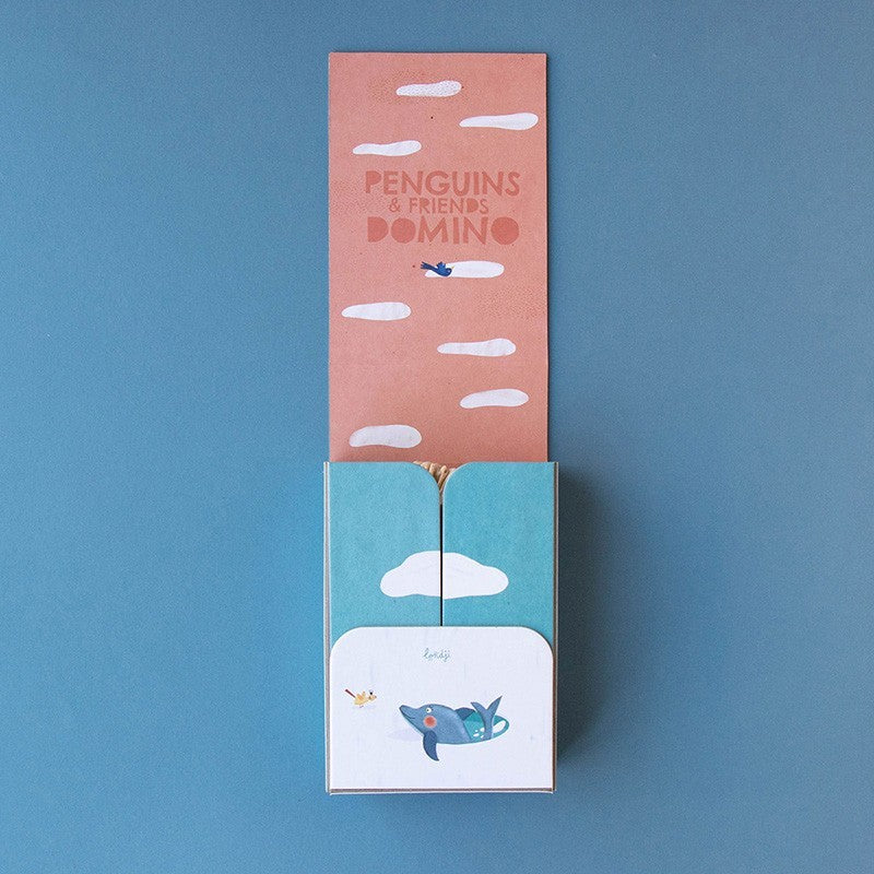 Londji Domino Spiel PENGUINS_FRIENDS, geöffnete Verpackung