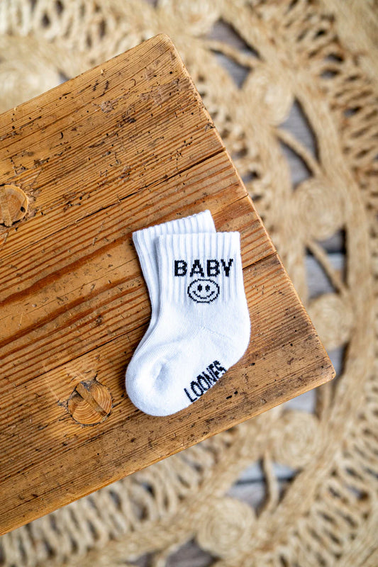 Baby Socken - weiß - Biobaumwolle | LOONES