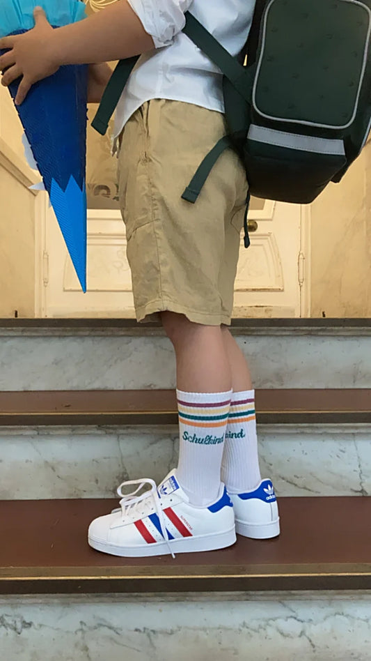 Schulkind Socken - petrol - Biobaumwolle | LOONES