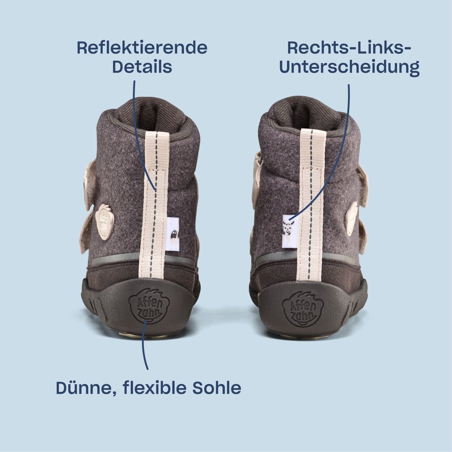 Winterstiefel. Wolle Comfy. Nashorn | Affenzahn