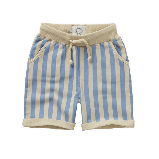 Sommershort. Terry. Gestreift. Mit Kordelzug