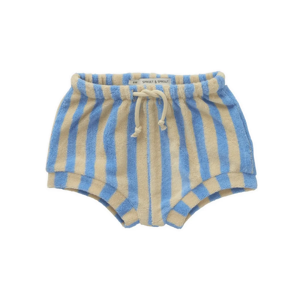 Terry Baby Short. Frottee. Gestreift