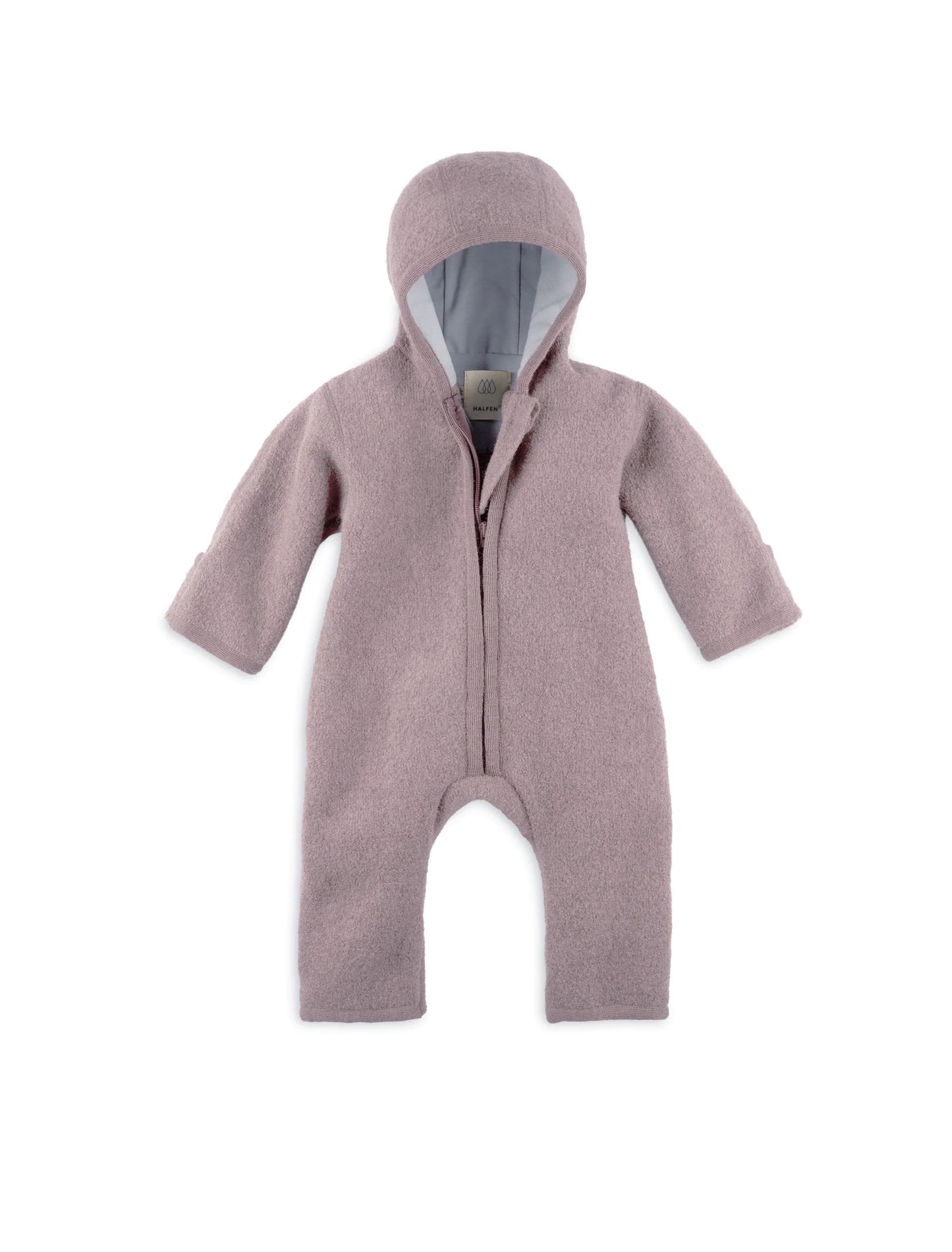 Wollwalk Overall mit Reißverschluß - Bio - mauve | halfen