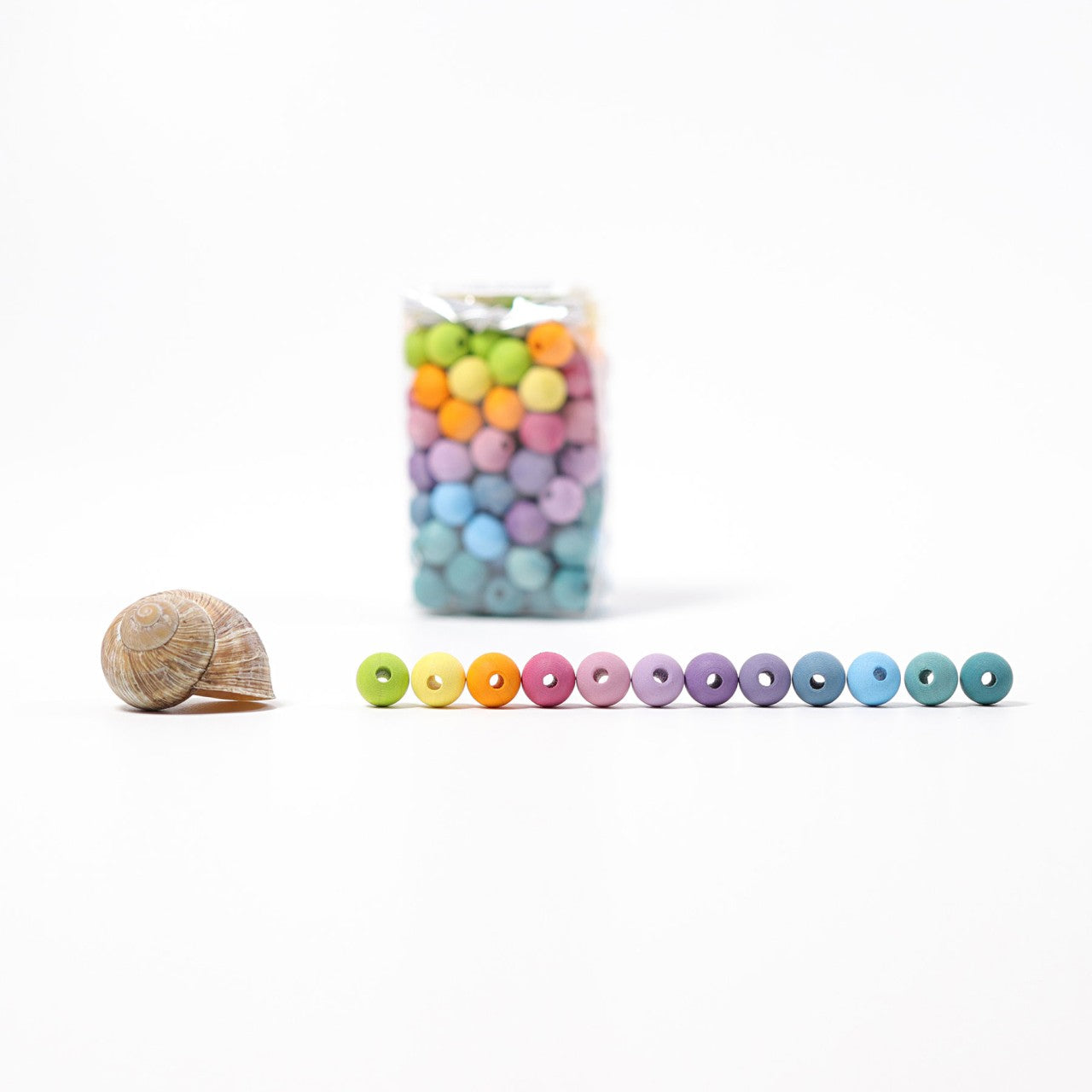 Kleine Perlen, Regenbogen, pastell, 120 Stück | Grimms