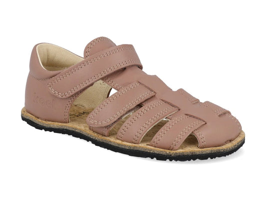 Barfuß Kindersandale Arin von Koel in old pink Variante, Profil