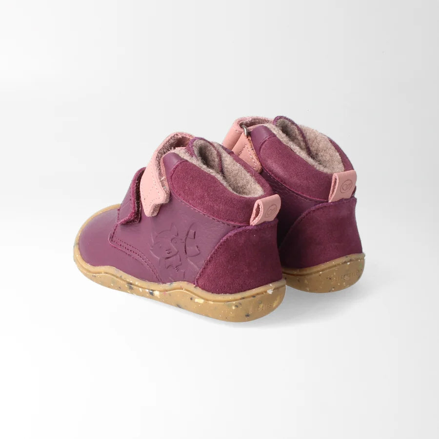 Barfußschuh leicht gefüttert streifenhörnchenSTYLE baby pflaume | bLIFESTYLE