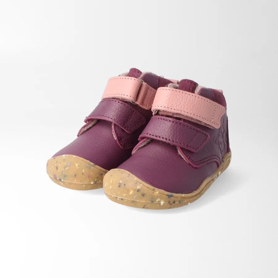 Barfußschuh leicht gefüttert streifenhörnchenSTYLE baby pflaume | bLIFESTYLE
