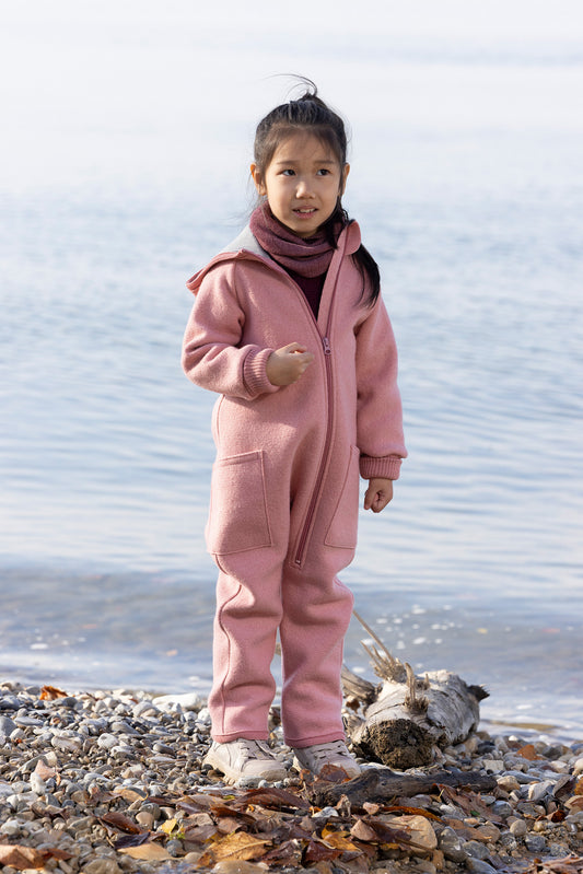 Wollwalk-Zipp-Overall mit Reißverschluss - oliv | disana