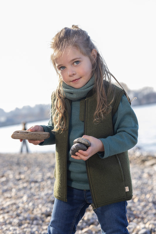 Woll-Walk-Weste mit Reißverschluss - cassis | disana