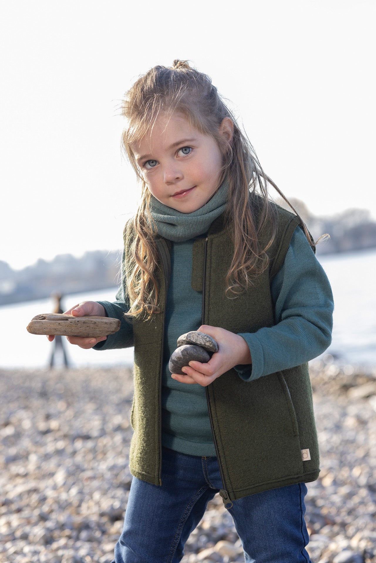 Woll-Walk-Weste mit Reißverschluss - aubergine | disana