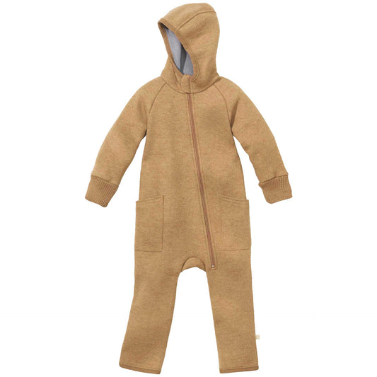 Wollwalk-Zipp-Overall mit Reißverschluss - karamell | disana