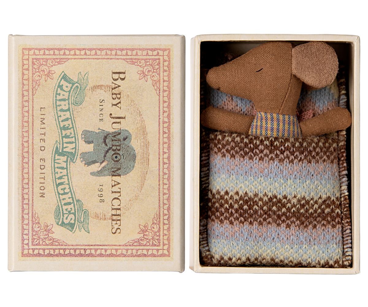 Sleepy wakey Baby Maus in Streichholzschachtel - Rosa | Maileg