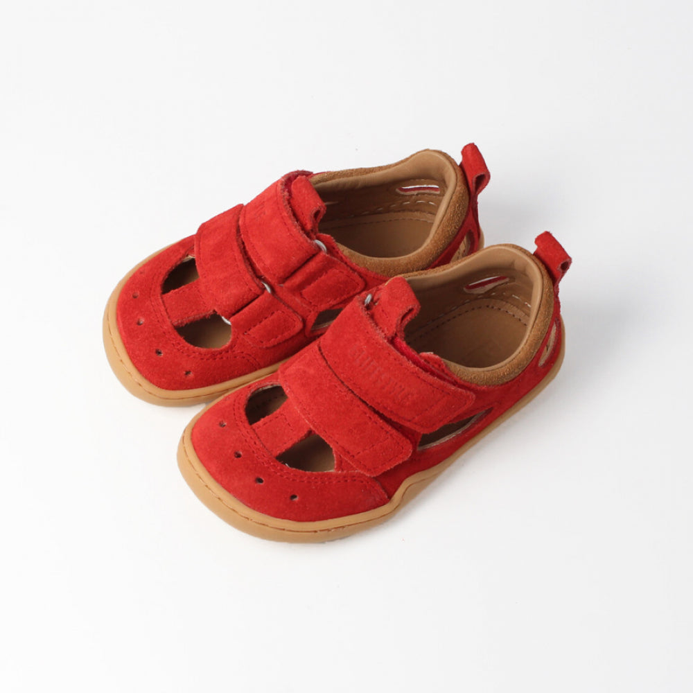 SALAMANDRA Barfußsandale: Bio-Veloursleder, Feuerrot | bLIFESTYLE