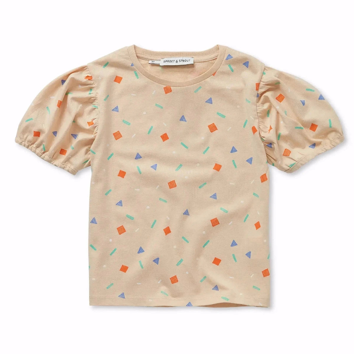 Mädchen Shirt mit Puff Ärmeln und Konfetti Print