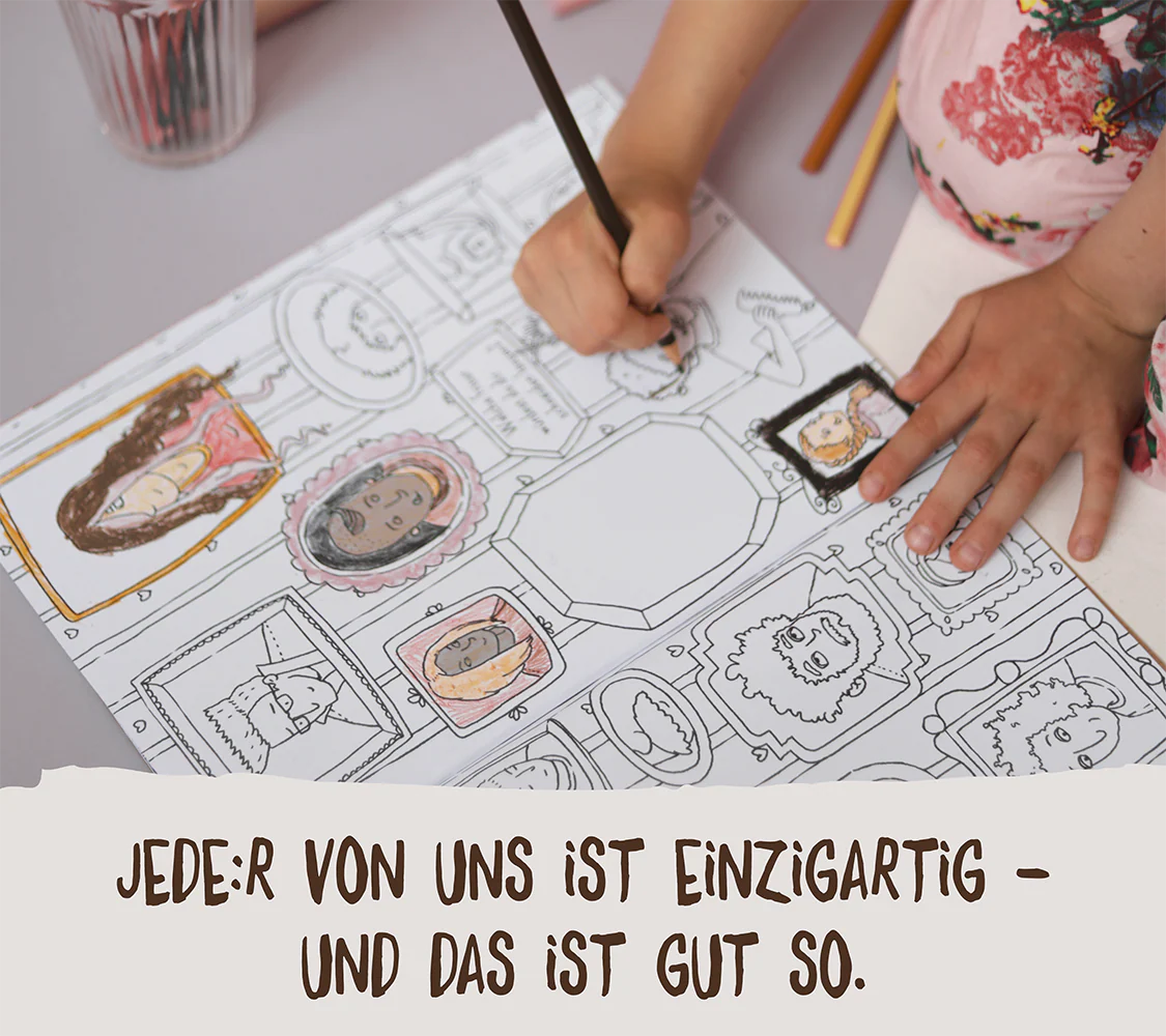 Ausmalbuch. "Malbuch für alle" | hautfarben