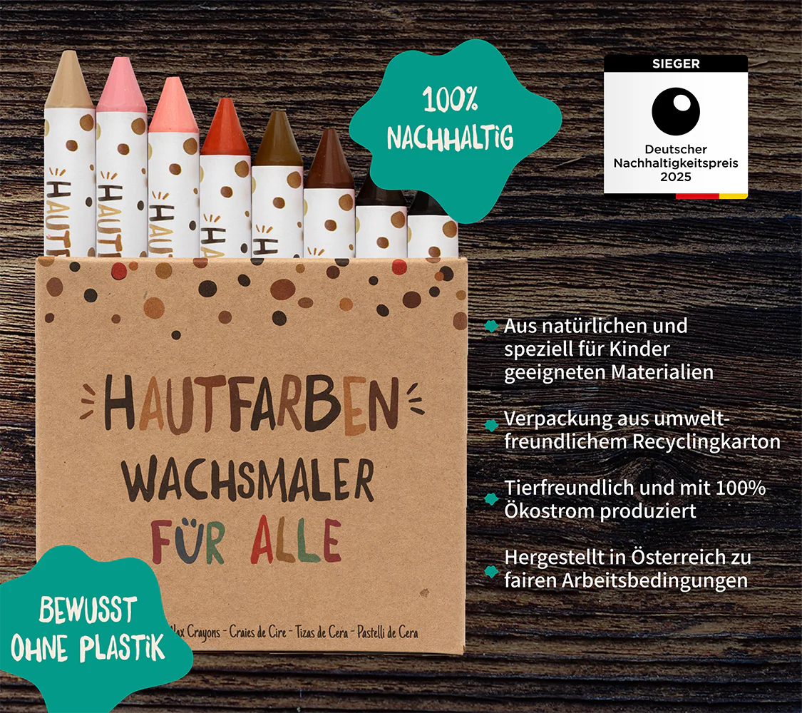 Wachmalstifte für alle. Set 8 Stiften | hautfarben