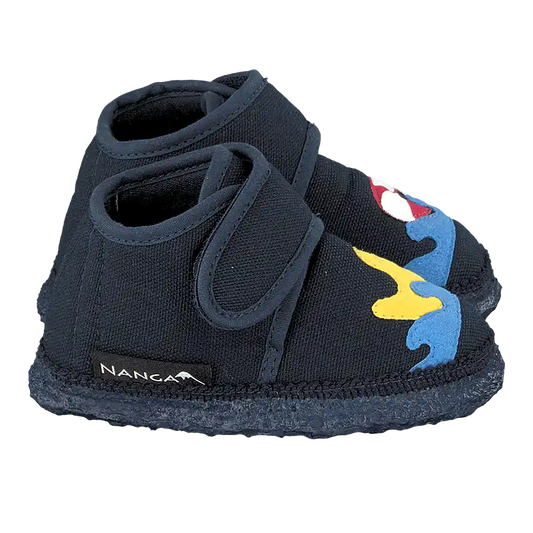 Hausschuhe aus Biobaumwolle, Klett | Quitscheente