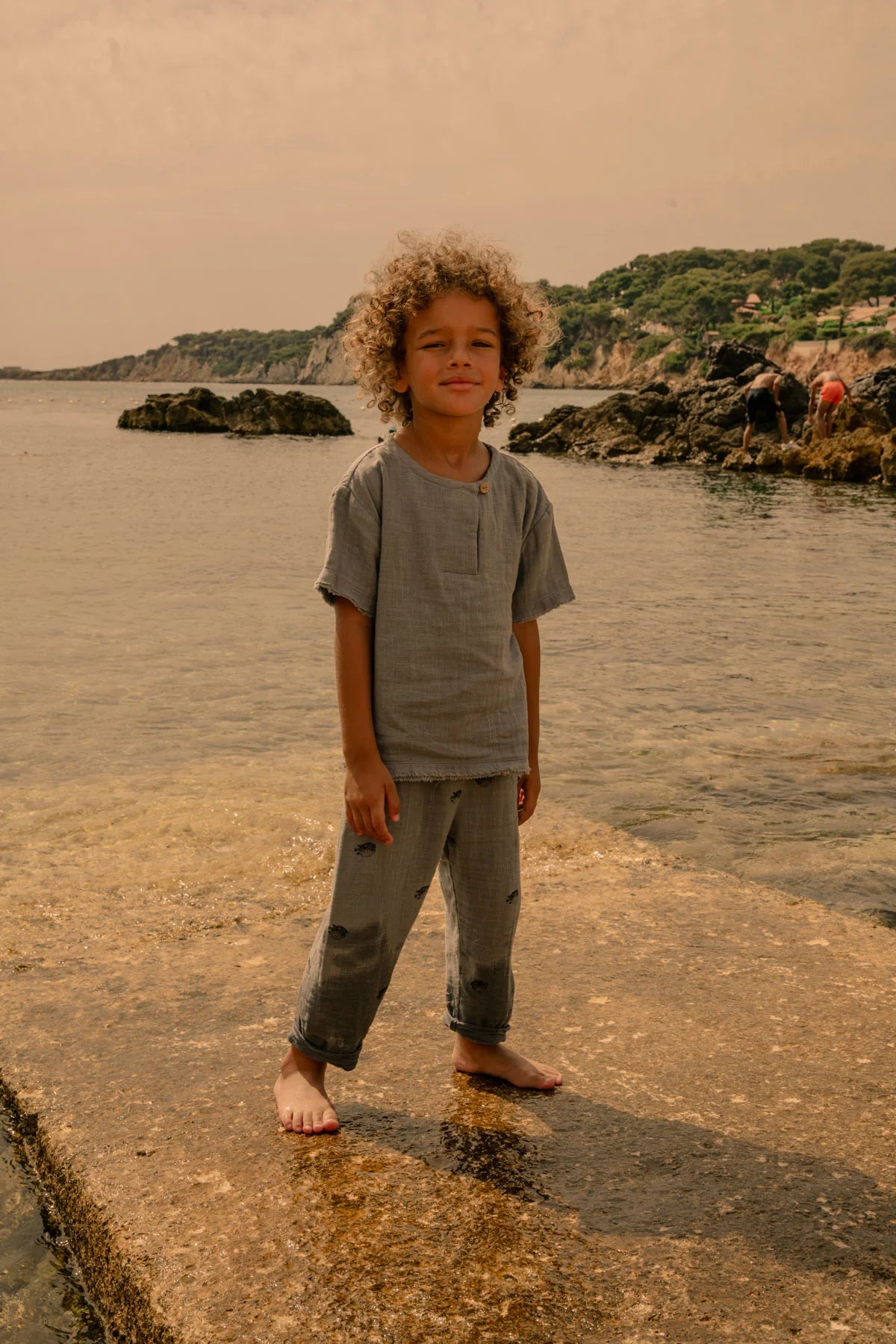 T-Shirt, Orso, Blaugrau, Gefranst