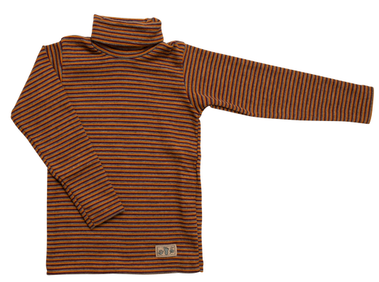 Rollkragen. Longsleeve. gestreift. Wolle/Seide | Lilano