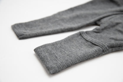 Babyhose mit Nabelbund und Beinumschlag, curry | Wolle Seide | Lilano
