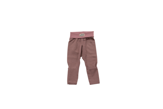 Babyhose mit Nabelbund und Beinumschlag, mauve | Wolle Seide | Lilano