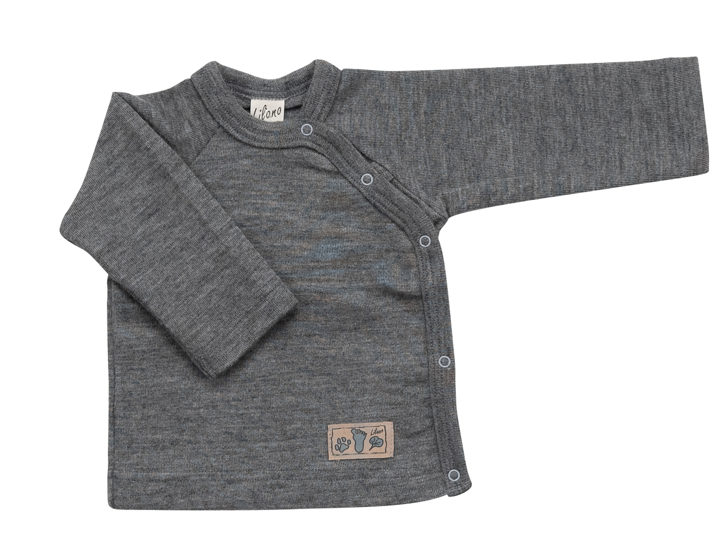 Wickeljacke. Wolle/Seide. grau | Lilano