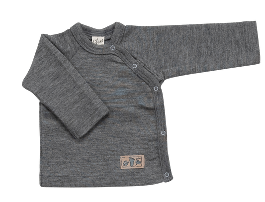 Wickeljacke. Wolle/Seide. grau | Lilano