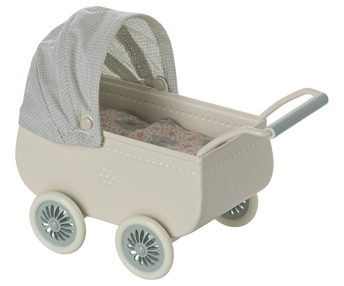 Kinderwagen mit Babymaus. Minze | Maileg