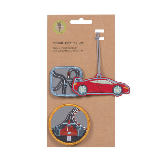 Patches und Anhänger, Schulranzen, Racecar, Rennauto