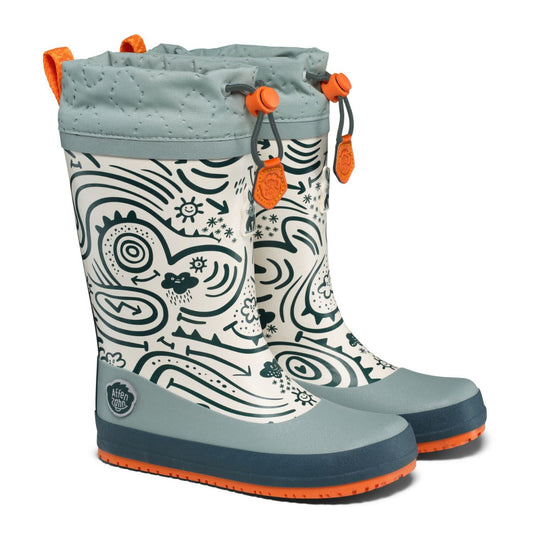 Veganer Barfuß-Gummistiefel Puddly im Hasen-Design warm gefüttert mit Cordlock-Kragen, Profil1