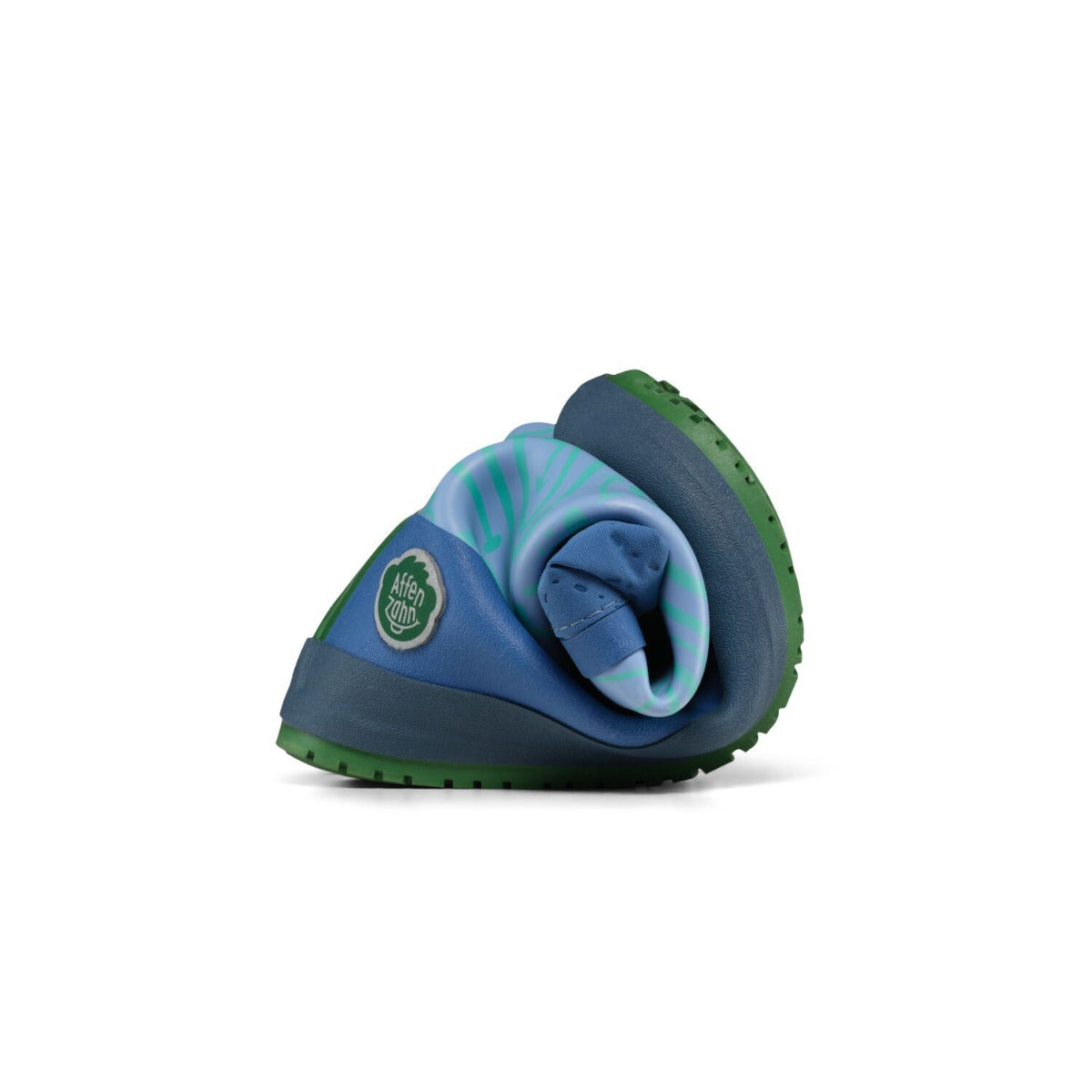 Veganer Barfuß-Gummistiefel Puddly im Paradiesvogel-Design warm gefüttert mit Cordlock-Kragen, geknautscht
