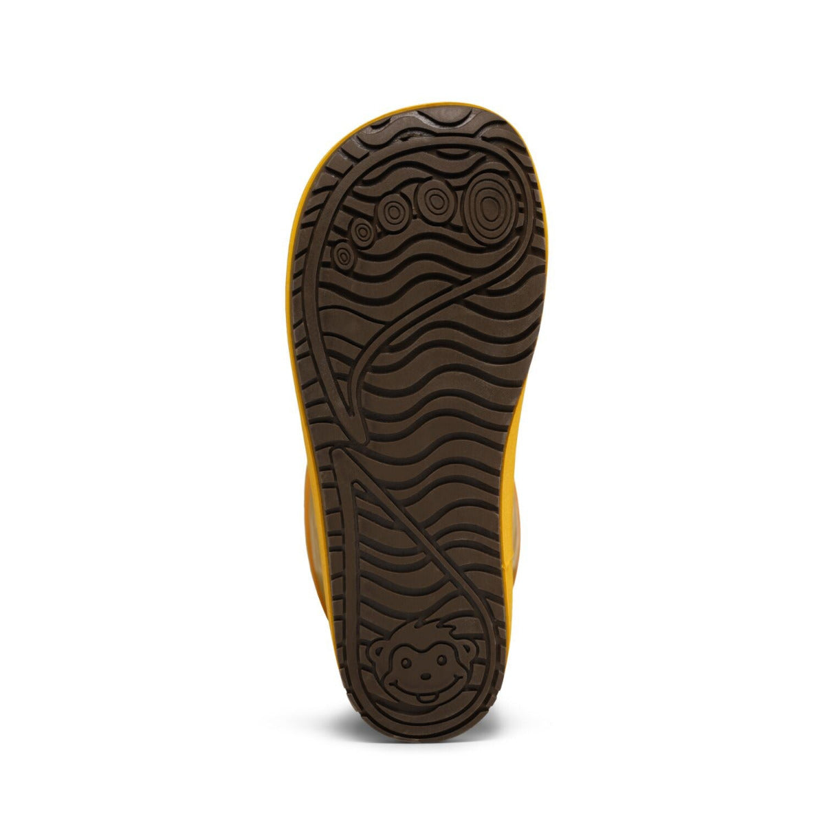 Veganer Barfuß-Gummistiefel Puddly im Tiger-Design warm gefüttert mit Cordlock-Kragen, Sohle